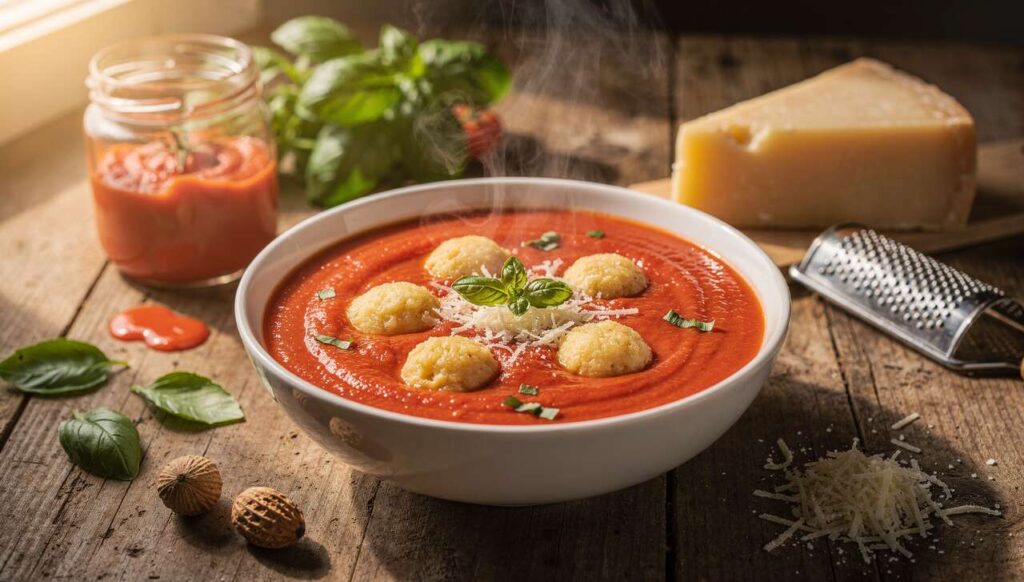 Tomatensuppe mit Parmesan-Klößchen: Diese Kombi macht satt für 6 Stunden