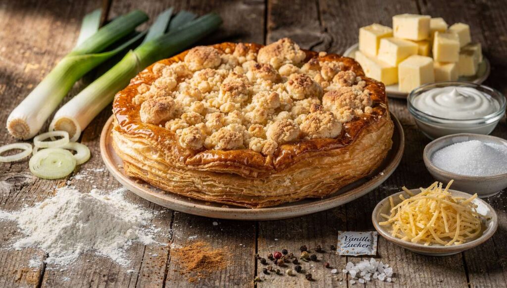 Prasselkuchen mit Streuseln und Blätterteig | knusprig & köstlich