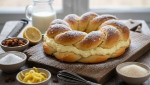 Oster-Hefekranz mit Quarkfüllung: Dieses fränkische Rezept gelingt ohne Küchenmaschine